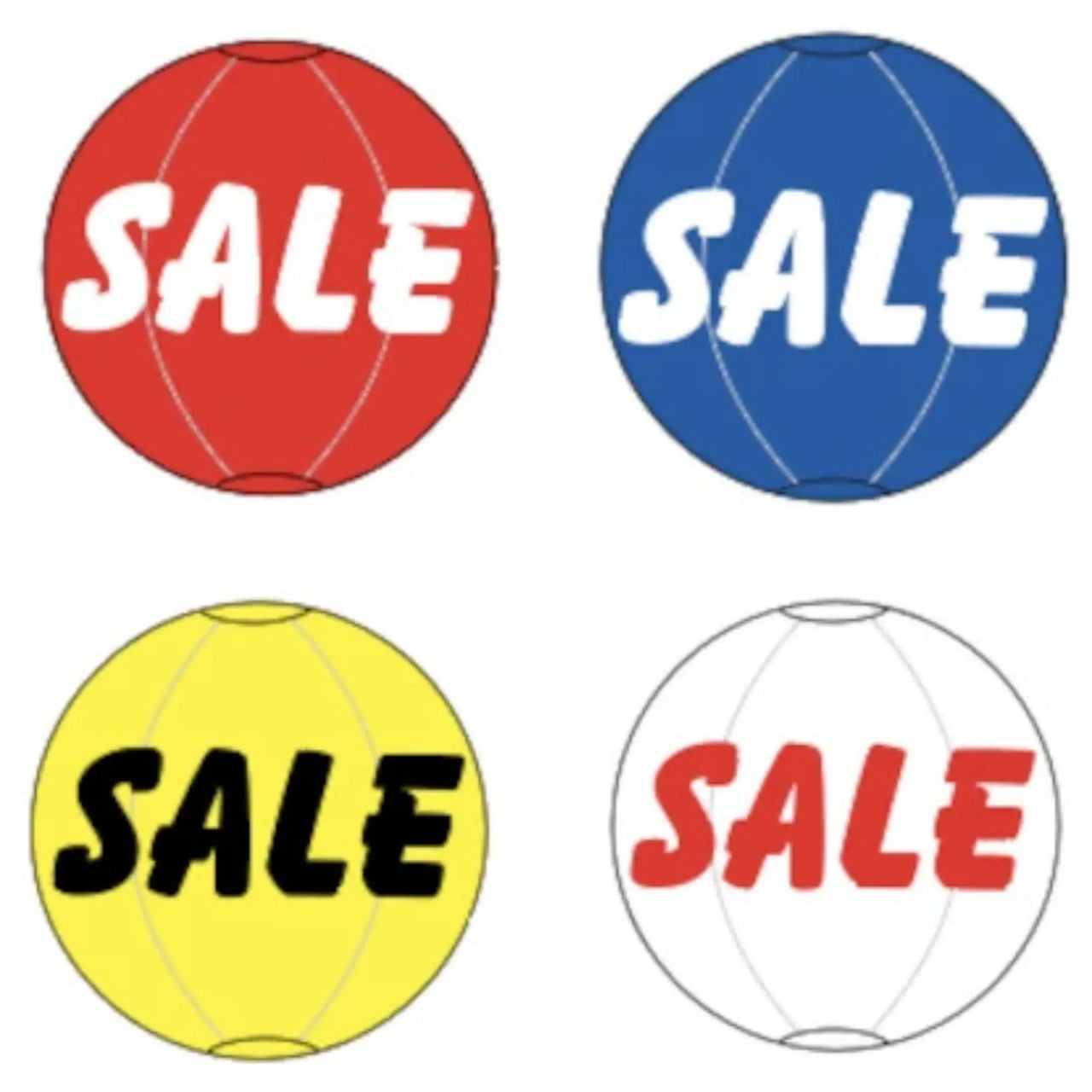 Bright 20” reusable SALE slogan vinyl balloon, perfect for outdoor promotions.