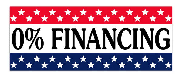 o% Finanacing Windshield Banner.