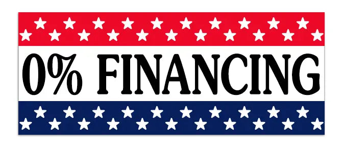 o% Finanacing Windshield Banner.