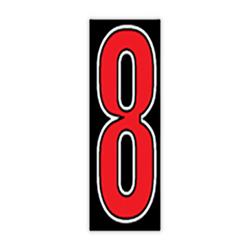 8 Red and Black with pricing numbers.