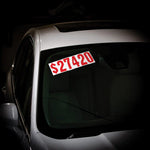 Thumbnail for White and Pricing Numbers on windshield