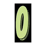 Thumbnail for 7 1/2" Chartreuse and Black Windshield Number 0 Stickers - Prime Dealer Supply