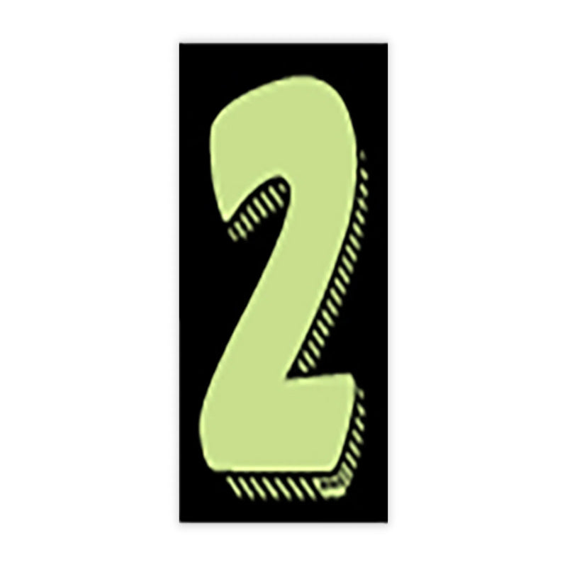 7 1/2" Chartreuse and Black Windshield Number 2 Stickers - Prime Dealer Supply