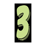 Thumbnail for 7 1/2" Chartreuse and Black Windshield Number 3 Stickers - Prime Dealer Supply