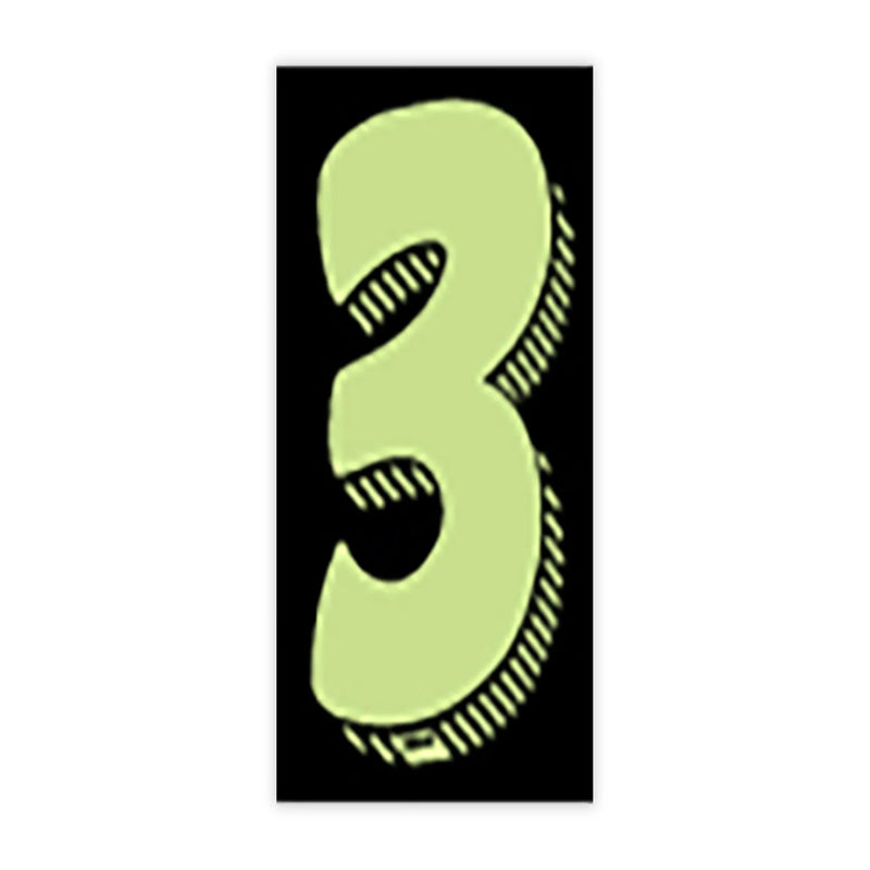 7 1/2" Chartreuse and Black Windshield Number 3 Stickers - Prime Dealer Supply