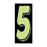 Thumbnail for 7 1/2" Chartreuse and Black Windshield Number 5 Stickers - Prime Dealer Supply