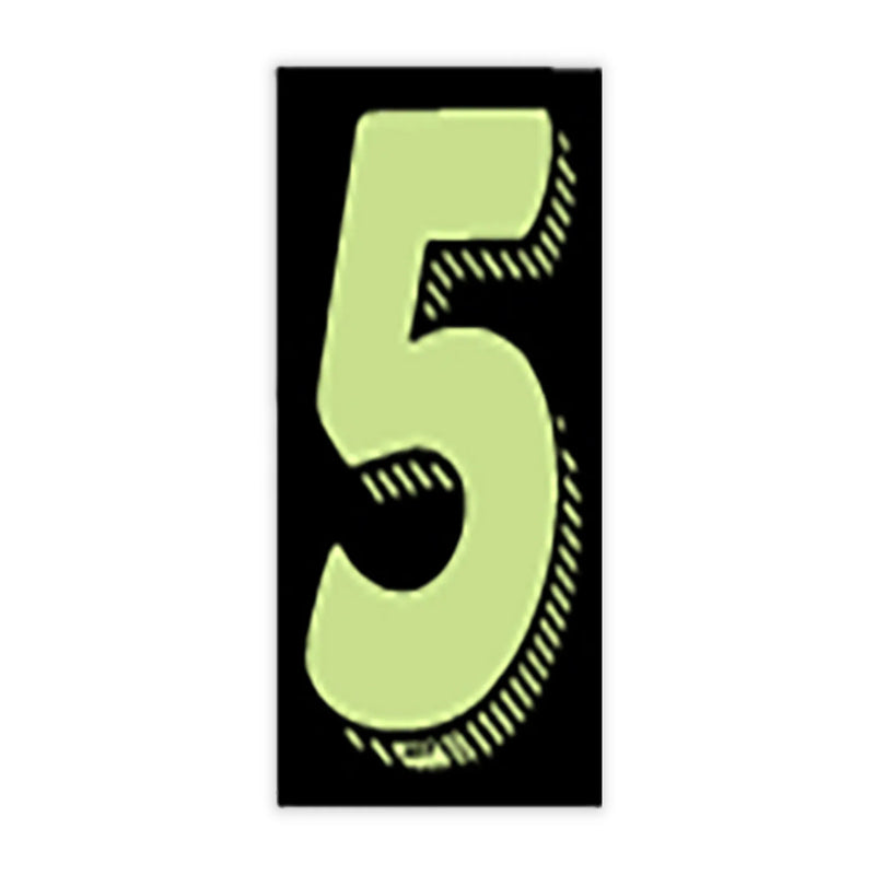 7 1/2" Chartreuse and Black Windshield Number 5 Stickers - Prime Dealer Supply