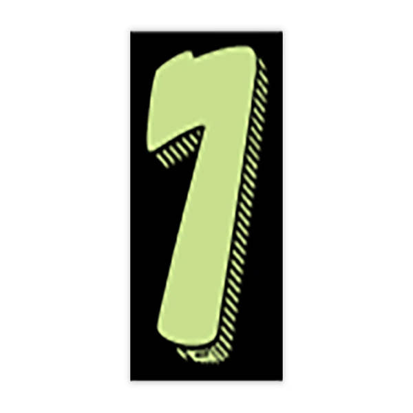 7 1/2" Chartreuse and Black Windshield Number 7 Stickers - Prime Dealer Supply