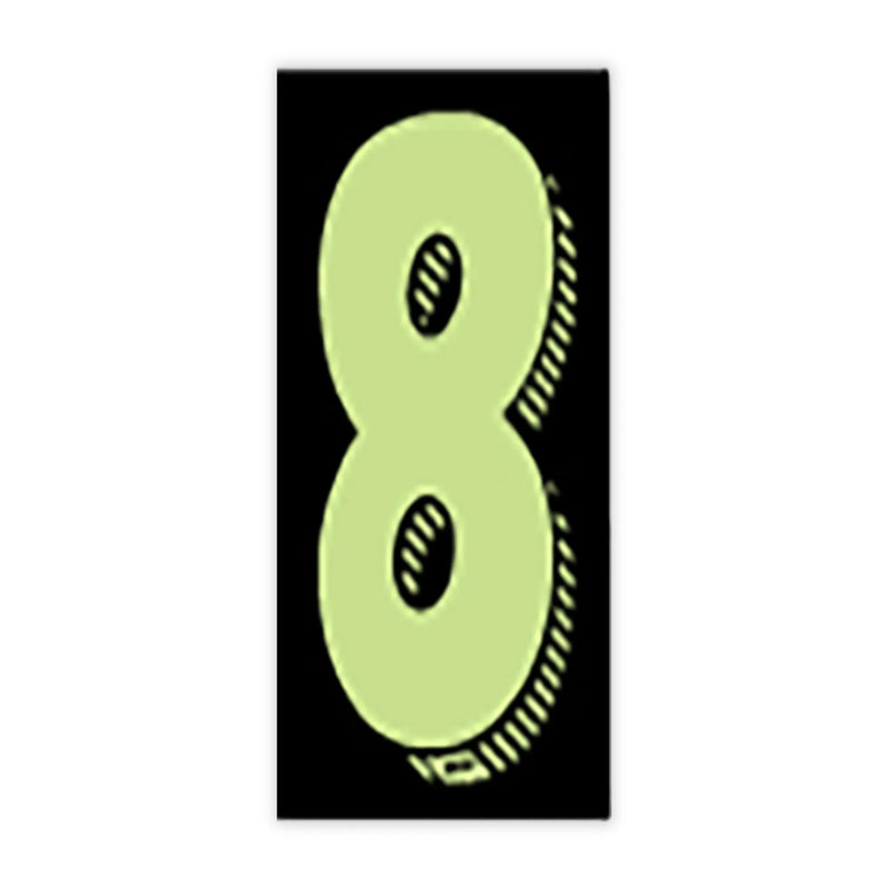 7 1/2" Chartreuse and Black Windshield Number 8 Stickers - Prime Dealer Supply
