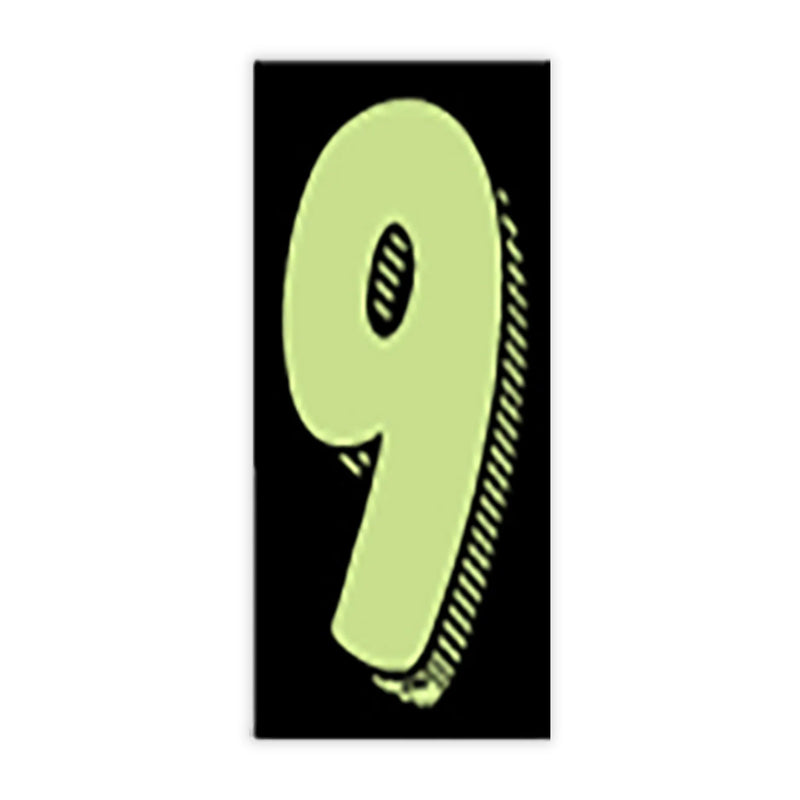 7 1/2" Chartreuse and Black Windshield Number 9 Stickers - Prime Dealer Supply