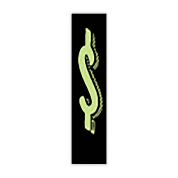 7 1/2" Chartreuse and Black Windshield Number $ Stickers - Prime Dealer Supply