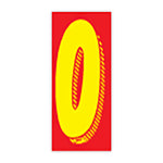 Thumbnail for 7 1/2"   Red And Yellow Windshield Number Stickers - Prime Dealer Supply