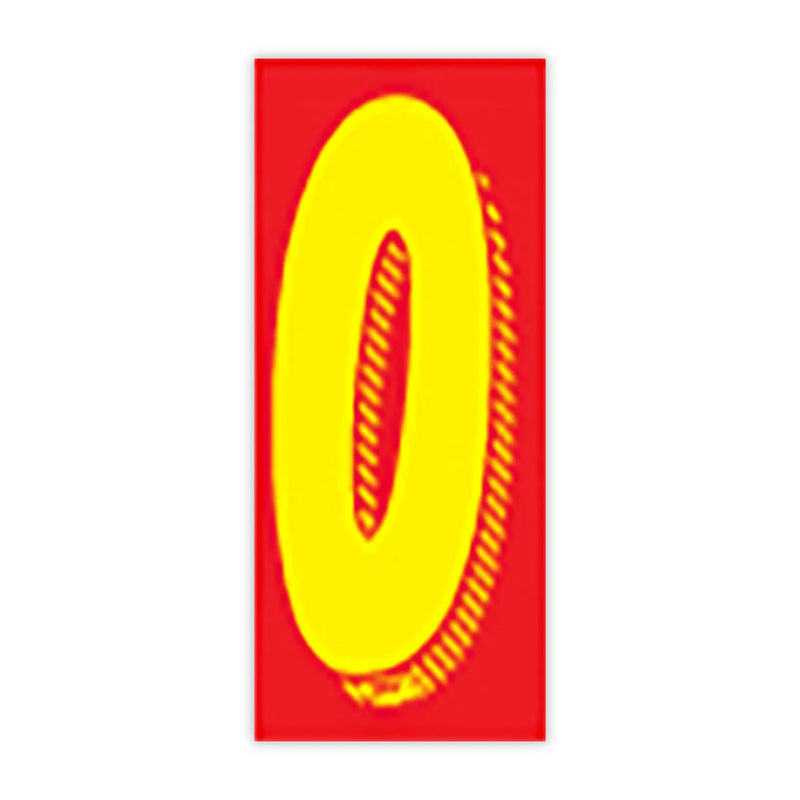 7 1/2"   Red And Yellow Windshield Number Stickers - Prime Dealer Supply