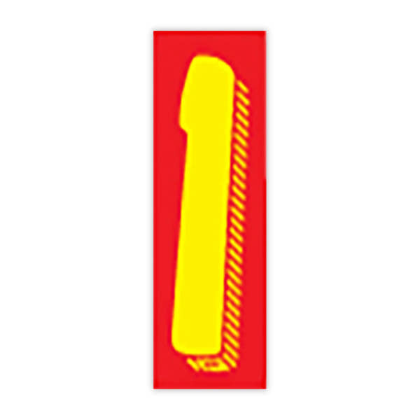 7 1/2"   Red And Yellow Windshield Number Stickers - Prime Dealer Supply