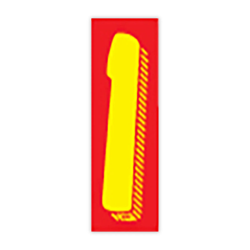 7 1/2"   Red And Yellow Windshield Number Stickers - Prime Dealer Supply