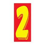 Thumbnail for 7 1/2"   Red And Yellow Windshield Number Stickers - Prime Dealer Supply