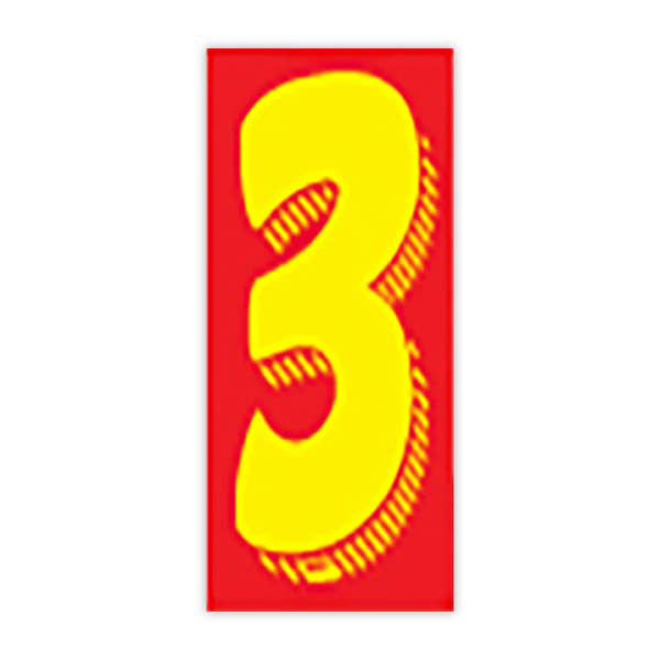 7 1/2"   Red And Yellow Windshield Number Stickers - Prime Dealer Supply