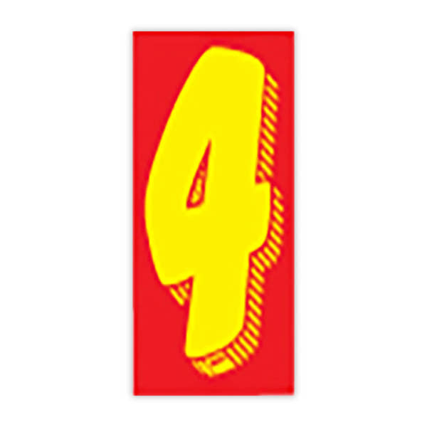 7 1/2"   Red And Yellow Windshield Number Stickers - Prime Dealer Supply