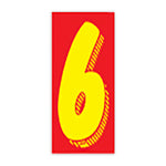 Thumbnail for 7 1/2"   Red And Yellow Windshield Number Stickers - Prime Dealer Supply