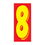 Thumbnail for 7 1/2"   Red And Yellow Windshield Number Stickers - Prime Dealer Supply