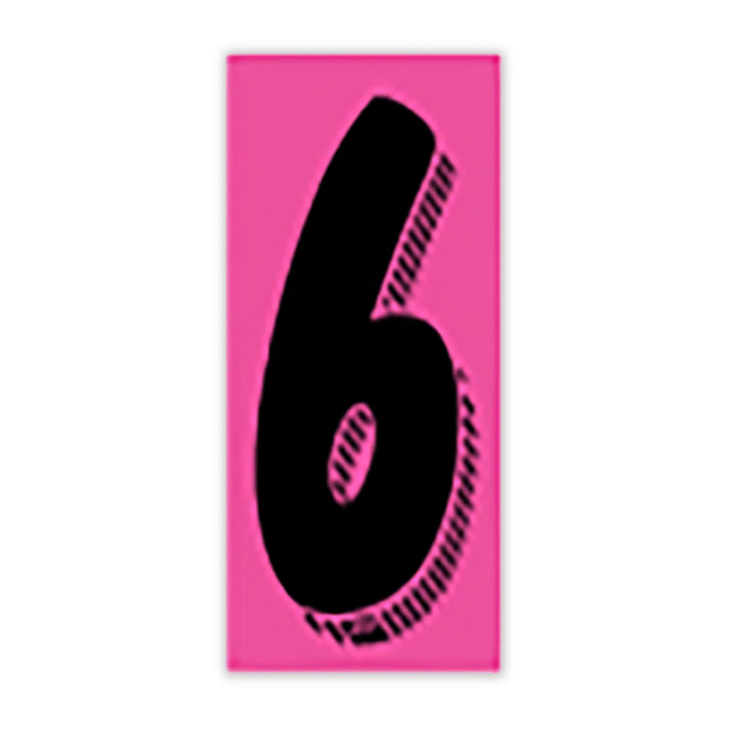 7 1/2" Pink and Black Windshield Number Stickers - Prime Dealer Supply