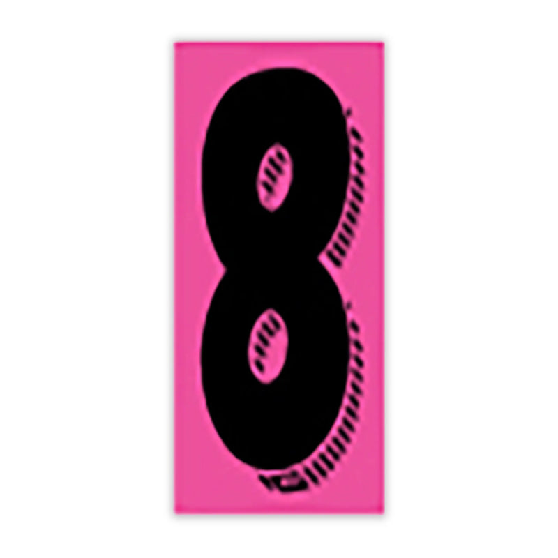 7 1/2" Pink and Black Windshield Number Stickers - Prime Dealer Supply
