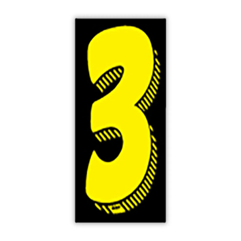 7 1/2" Yellow and Black Windshield Number Stickers - Prime Dealer Supply