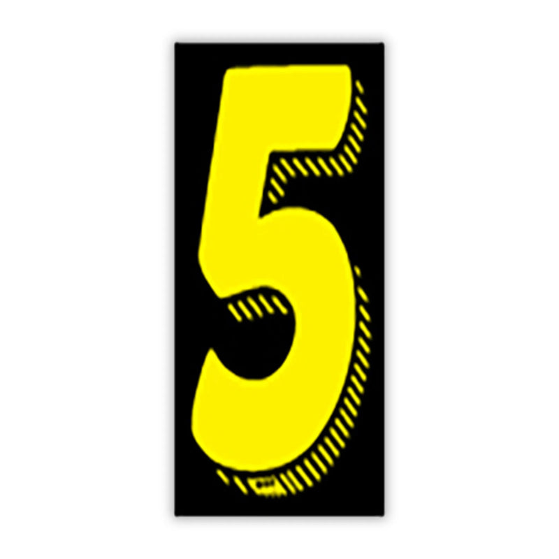 7 1/2" Yellow and Black Windshield Number Stickers - Prime Dealer Supply