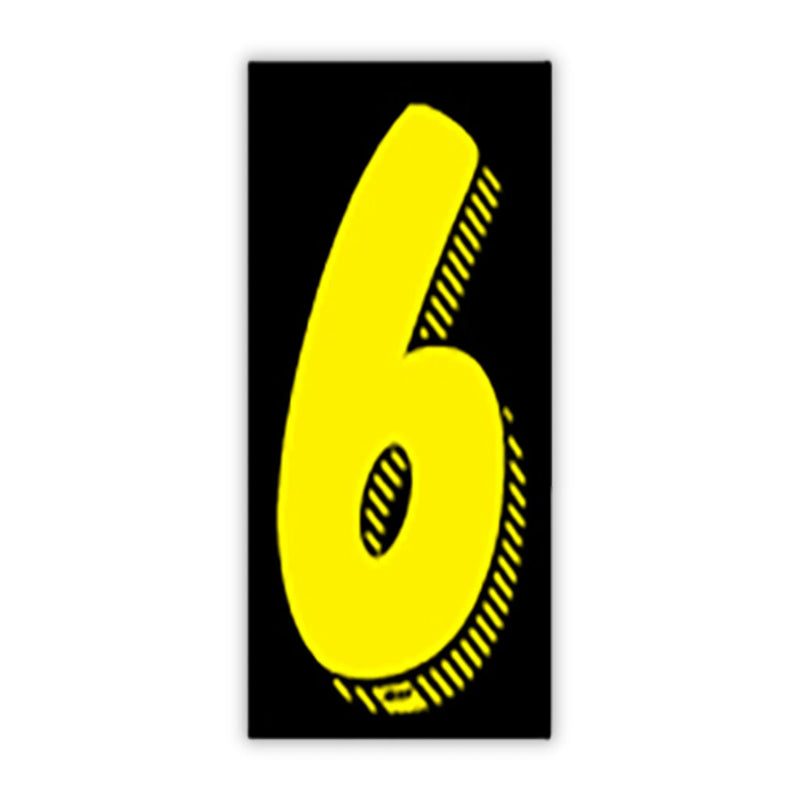 7 1/2" Yellow and Black Windshield Number Stickers - Prime Dealer Supply