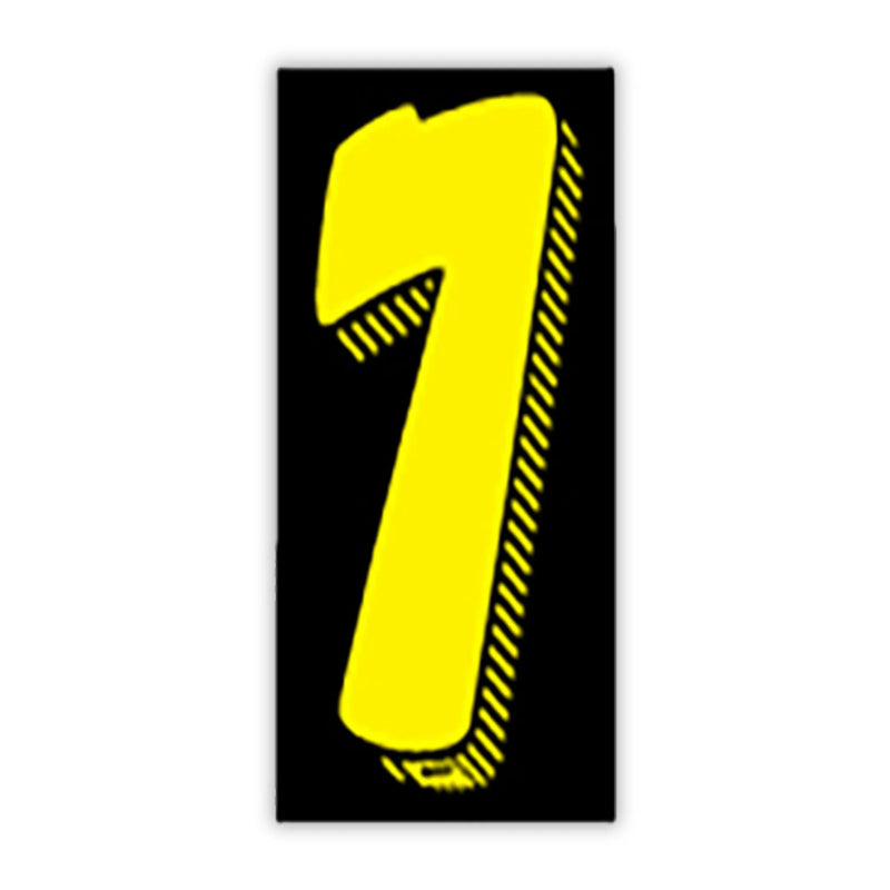 7 1/2" Yellow and Black Windshield Number Stickers - Prime Dealer Supply