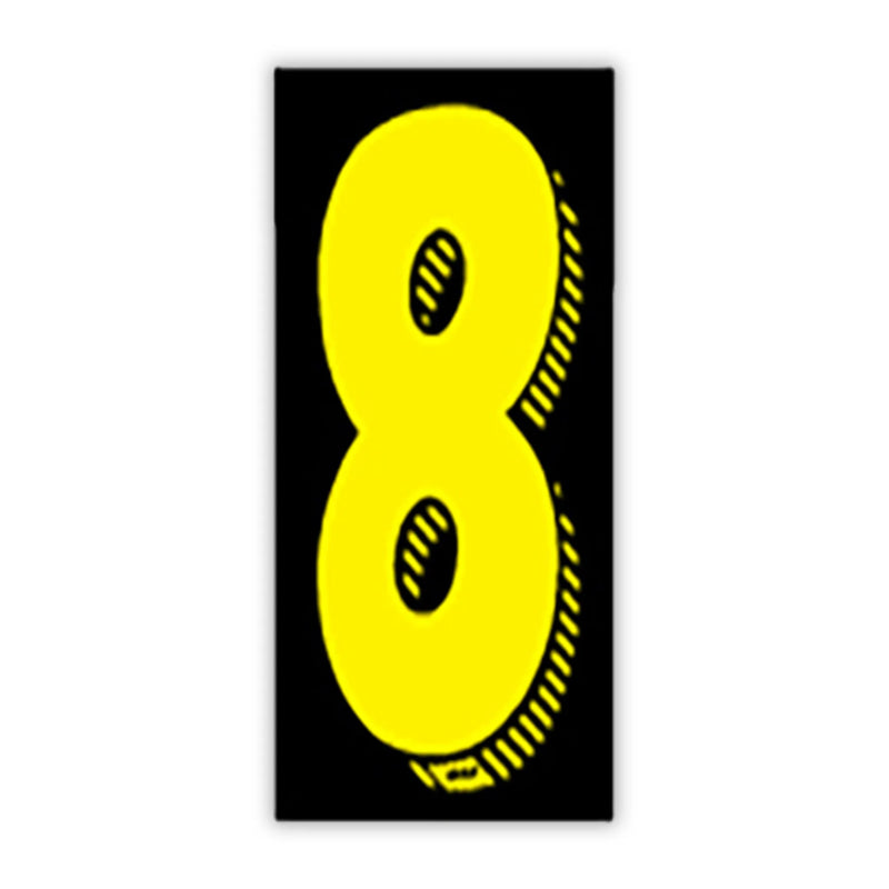 7 1/2" Yellow and Black Windshield Number Stickers - Prime Dealer Supply