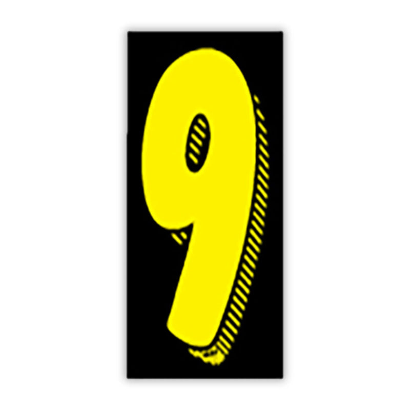 7 1/2" Yellow and Black Windshield Number Stickers - Prime Dealer Supply