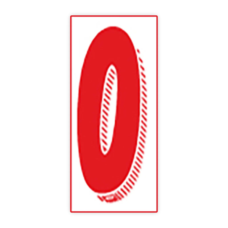 7 1/2"  White and Red Windshield Number Stickers - Prime Dealer Supply