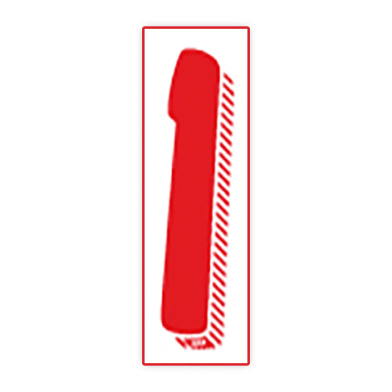 7 1/2"  White and Red Windshield Number Stickers - Prime Dealer Supply