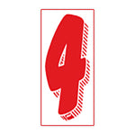 Thumbnail for 7 1/2"  White and Red Windshield Number Stickers - Prime Dealer Supply