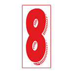 Thumbnail for 7 1/2"  White and Red Windshield Number Stickers - Prime Dealer Supply