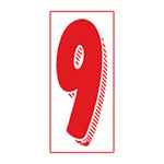 Thumbnail for 7 1/2"  White and Red Windshield Number Stickers - Prime Dealer Supply