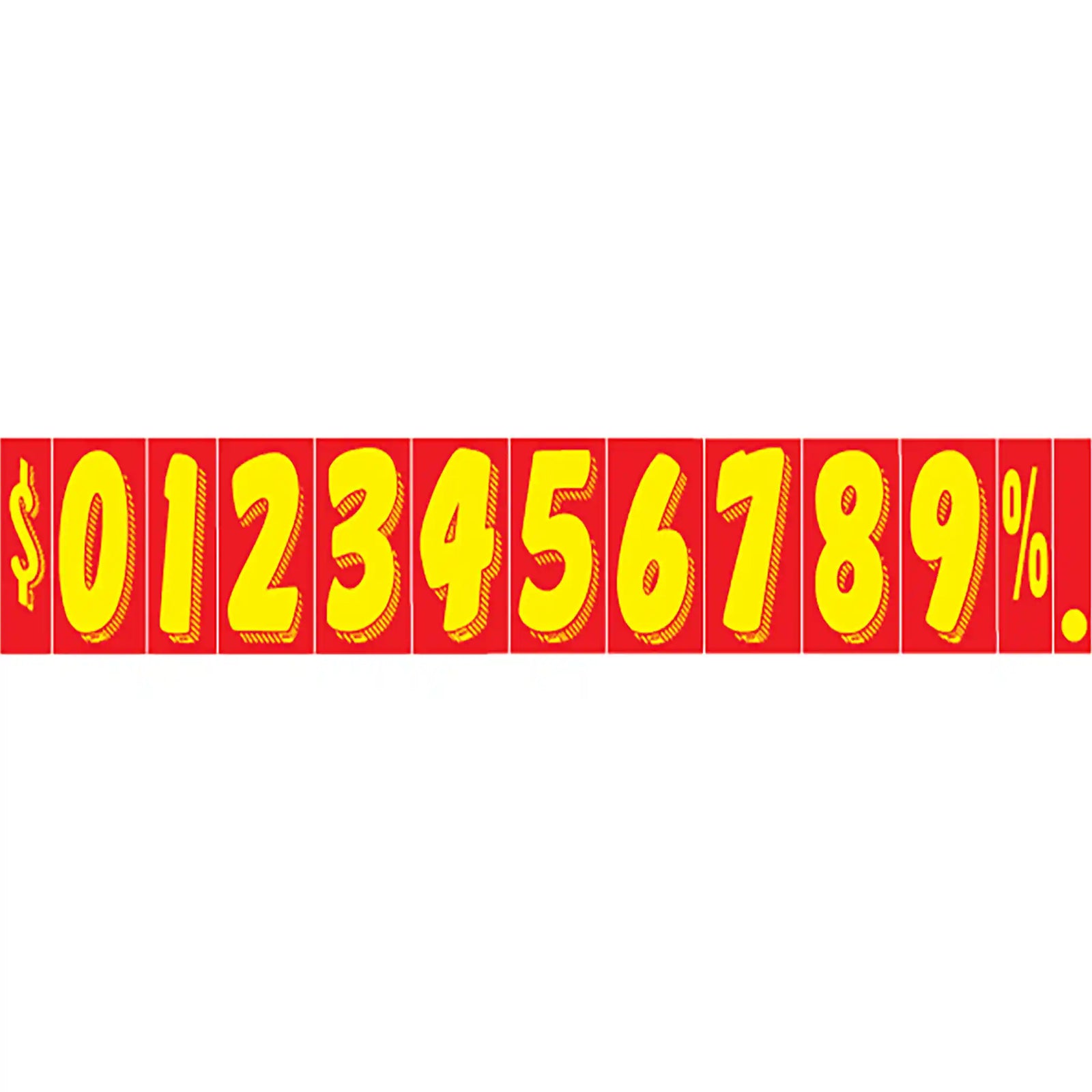 11 1/2" Red and Yellow Windshield Number Stickers.