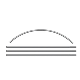 Set of metal pipes on a white background