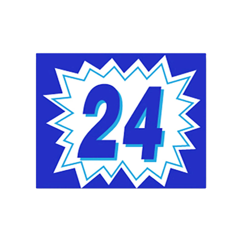 2 Digit Burst Model Year Blue & White Windshield Stickers - Prime Dealer Supply