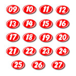 Thumbnail for 2 digit Windshield stickers Red and White
