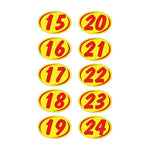 Thumbnail for 2 digit year windshield numbers red and yellow.