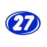 Thumbnail for 2 digit Blue year windshield number with the number 27 inside on a white background