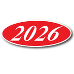 Thumbnail for Model Year Red & White Windshield Oval Stickers