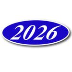Thumbnail for Oval-shaped blue sign with '2026' in white on a white background