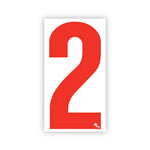 Thumbnail for 5 1/2" White and Red Windshield Number Stickers - Prime Dealer Supply