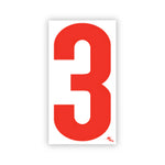 Thumbnail for 5 1/2" White and Red Windshield Number Stickers - Prime Dealer Supply