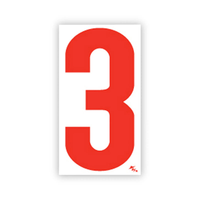 5 1/2" White and Red Windshield Number Stickers - Prime Dealer Supply