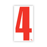 Thumbnail for 5 1/2" White and Red Windshield Number Stickers - Prime Dealer Supply