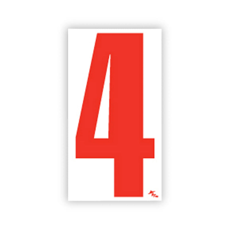 5 1/2" White and Red Windshield Number Stickers - Prime Dealer Supply